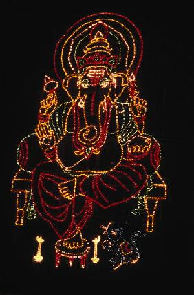 Illuminated Ganesh (mixed media) 