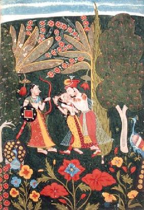 Lovers Embracing in a Forest, Bundi