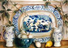 Blue white porcelain from Ingeborg Kuhn