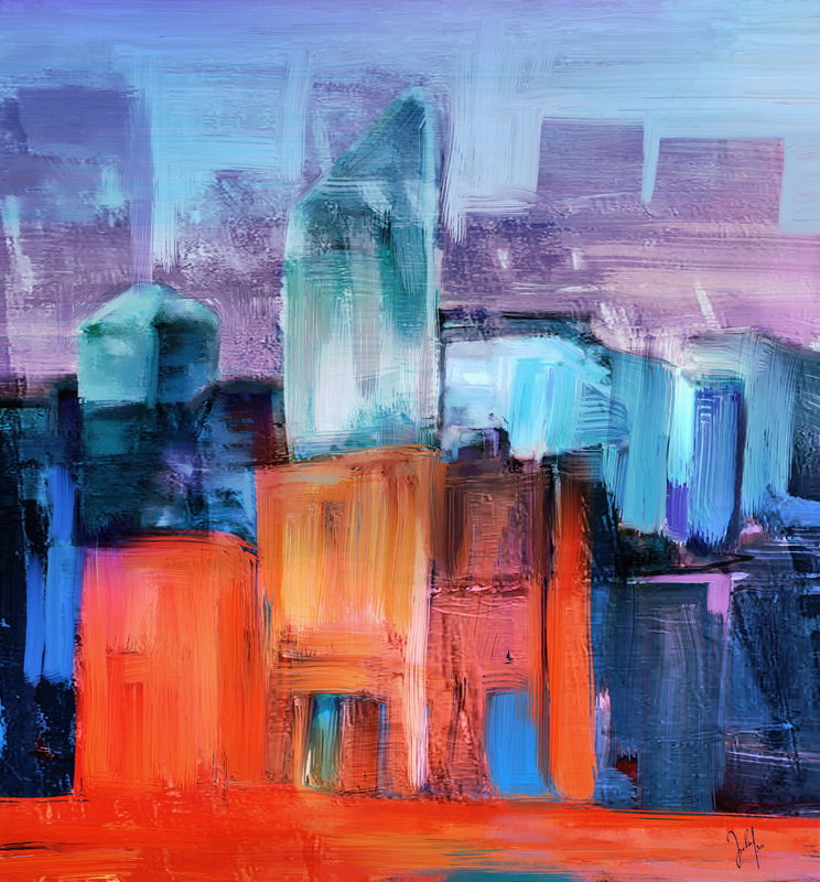 Urban landscape red and blue from Georg Ireland