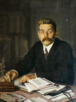 Portrait of the Author Maxim Gorky (1868-1939), 1929 (oil on canvas) from Isaak Brodskij