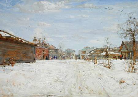 Street Scene in Winter from Isaak Brodskij