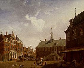 The market place of Hoorn from Isaak Ouwater
