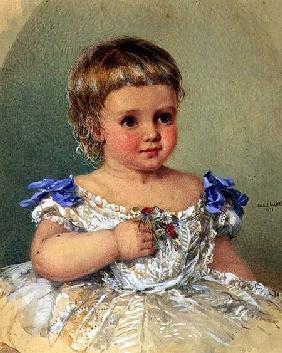 Portrait of a Child with a Posy of Wild Flowers
