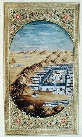 Mecca surrounded by the Mountains of Arafa