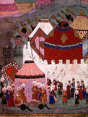 TSM H.1524 Siege of Vienna by Suleyman I (1494-1566) the Magnificent, in 1529, from the 'Hunername'