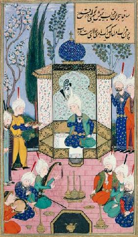 Ms B-284 Fol.33b The Court of the Sultan, illustration from 'The Divan of Sultan Husayn Bayqara'