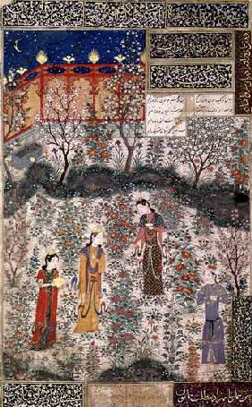 The Persian Prince Humay Meeting the Chinese Princess Humayun in a Garden