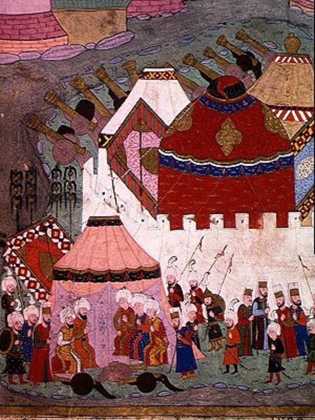 TSM H.1524 Siege of Vienna by Suleyman I (1494-1566) the Magnificent, in 1529, from the 'Hunername' from Islamic School