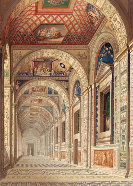 View of the second floor Loggia at the Vatican, with decoration by Raphael, from 'Delle Loggie di Ra from Italian pictural school