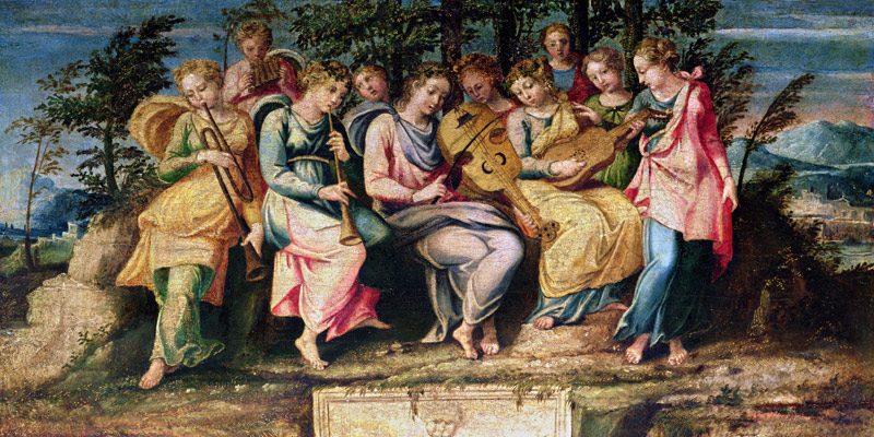 Apollo and the Muses from Italian pictural school