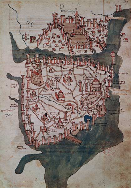 Plan of Constantinople from Italian pictural school