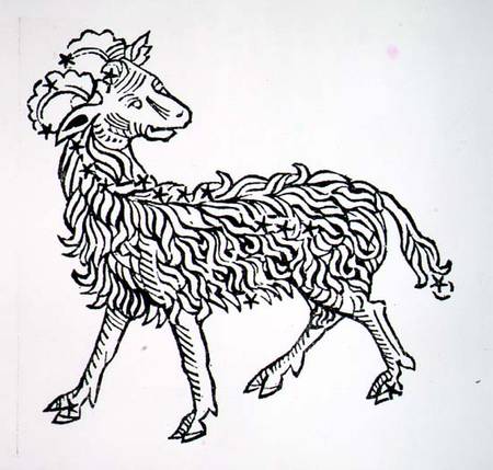 Aries (the Ram) an illustration from the 'Poeticon Astronomicon' by C.J. Hyginus, Venice from Italian pictural school