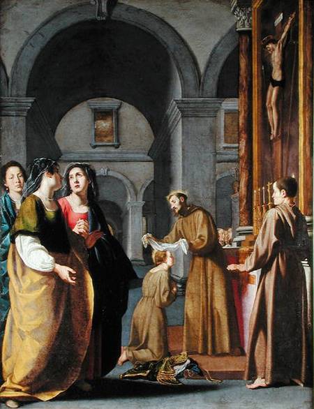 St. Clare Receiving the Veil from St. Francis of Assisi from Italian pictural school