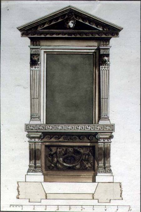 Design for a Console Table and Overmirror from Italian pictural school