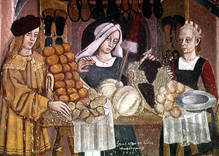 The Fruit Sellers' Stand, detail from 'The Fruit and Vegetable Market' from Italian pictural school