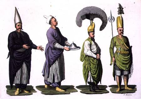 Head Baker, Head Cook and other examples of Ottoman costume, plate 4 from Part III, Volume I of 'The from Italian pictural school