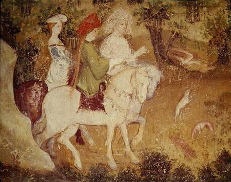 The Month of September, detail of the departure for the hunt from Italian pictural school