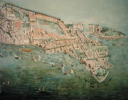 Perspective plan of Venice  (detail of 222923) from Italian pictural school