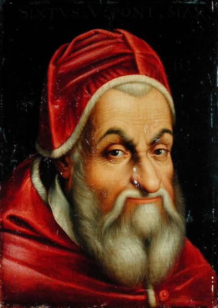 Pope Sixtus V (1520-90) from Italian pictural school