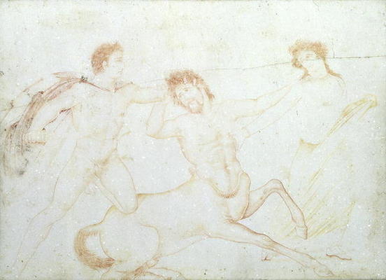 The Death of a Centaur, possibly Eurytus and Pirithous, Herculaneum (encaustic paint on marble) from Italian pictural school
