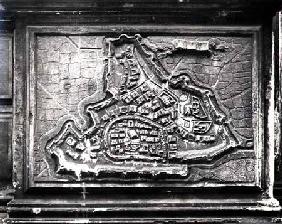 Relief Map from the Church Facade showing the Fortress Town of Modon during the Candian War 1645-69