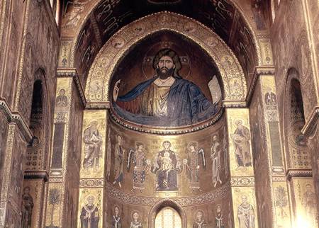 (TtoB) Christ Pantocrator; Virgin and Child with Angels and Apostles, from the main apse from Italian pictural school
