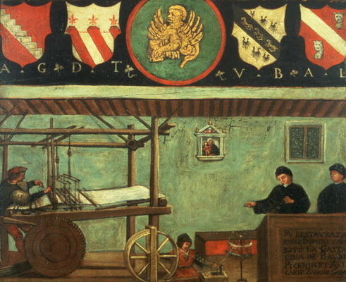 Sign of the Venetian Weavers' Guild (panel) from Italian School, (18th century)