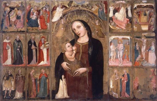 Mary w.Child & Saints / Ital.Ptg./ C14th from Italian