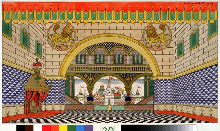Stage design for the the opera The Golden Cockerel by N. Rimsky-Korsakov from Ivan Jakovlevich Bilibin