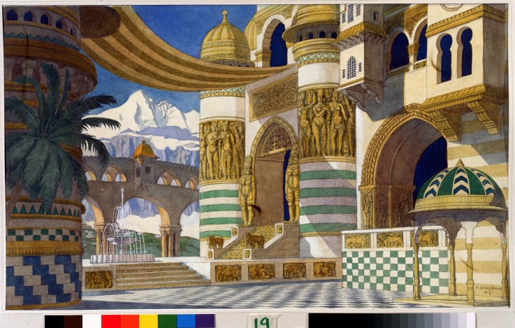 Stage design for the opera Ruslan and Ludmila by M. Glinka from Ivan Jakovlevich Bilibin