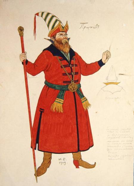 Costume design for Rimsky-Korsakov's (1844-1908) 'The Golden Cockerel' from Ivan Jakovlevich Bilibin