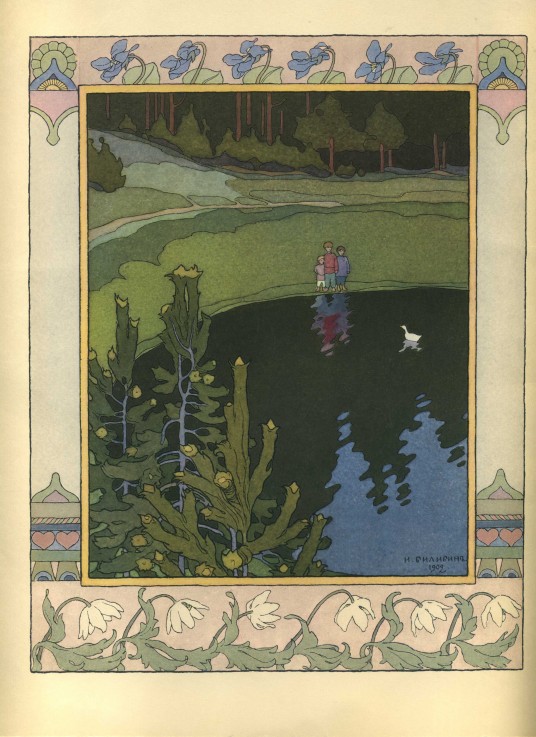 Illustration to the fairytale The White Duck from Ivan Jakovlevich Bilibin
