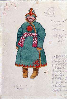 Costume design for the opera The Tale of Tsar Saltan by N. Rimsky-Korsakov