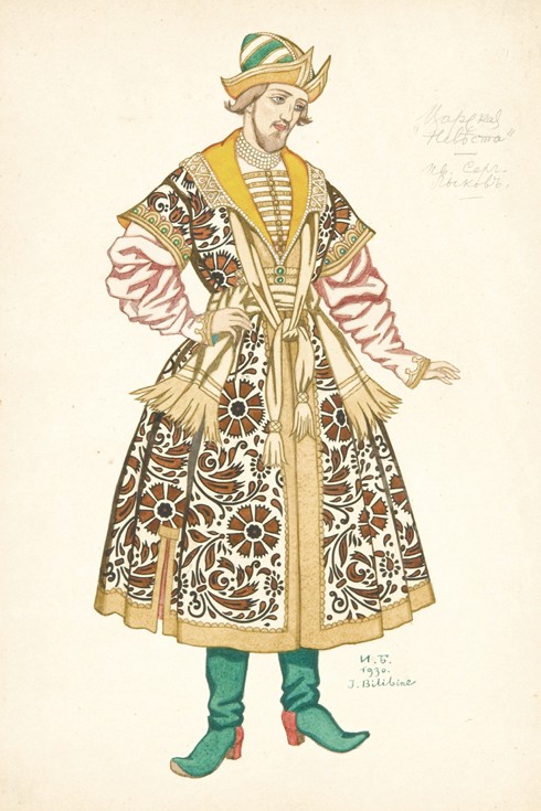 Costume design for the opera The Bride of Tsar by N. Rimsky-Korsakov from Ivan Jakovlevich Bilibin