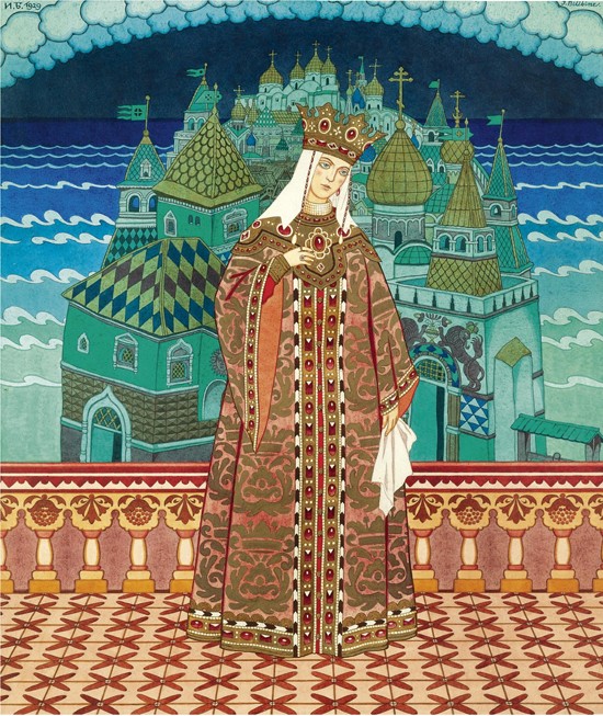 Militrissa. Costume design for the opera The Tale of Tsar Saltan by N. Rimsky-Korsakov from Ivan Jakovlevich Bilibin