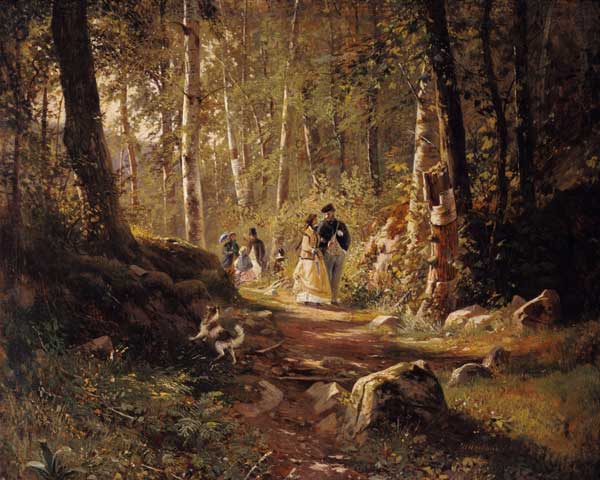 A walk in a forest from Iwan Iwanowitsch Schischkin