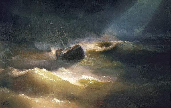 Ship in Storm from Iwan Konstantinowitsch Aiwasowski