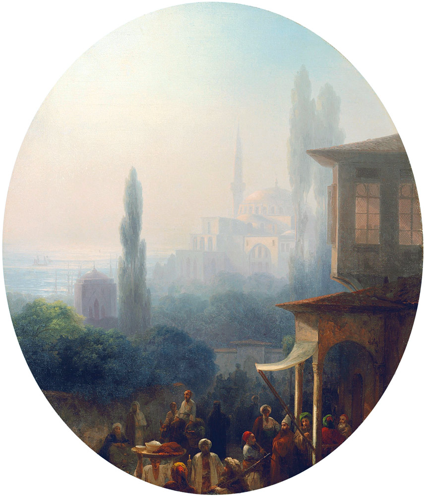 A market scene in Constantinople, with the Hagia Sophia beyond from Iwan Konstantinowitsch Aiwasowski
