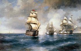 Brig "Mercury" Attacked by Two Turkish Ships on May 14, 1829
