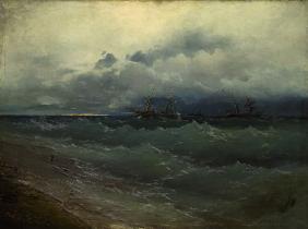 Aivasovski , Ship on a Stormy Sea