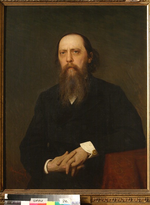 Portrait of the author Mikhail Saltykov-Shchedrin (1826-1889) from Iwan Nikolajewitsch Kramskoi