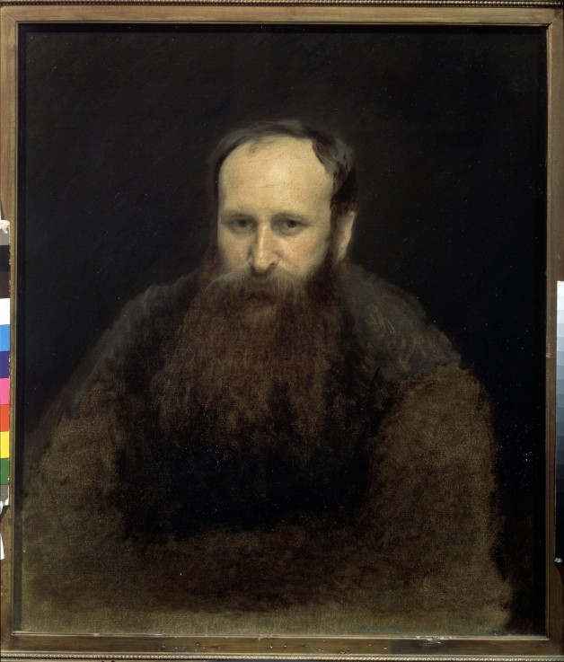 Portrait of the artist Vasili Vereshchagin (1842-1904) from Iwan Nikolajewitsch Kramskoi