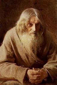Portrait of an old Russian smallholder