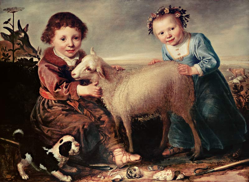 Two children with lamb. from Jacob Cuyp