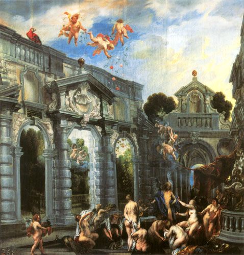 Nymphs at the fountain of the love from Jacob Jordaens