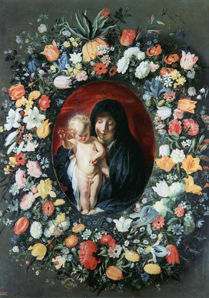 J.Jordaens,Daniels,Madonna im Blumenkrnz