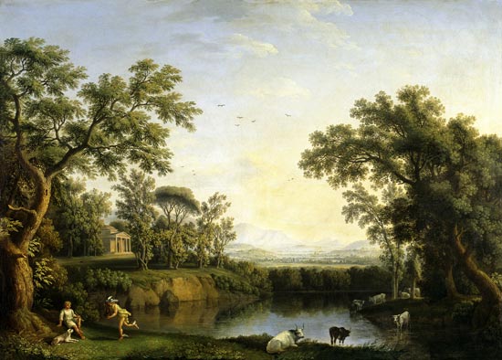 Ideal countryside with Mercury and Paris. from Jacob Philipp Hackert