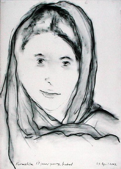 Faraishta, Kabul, 23rd April 2002 (charcoal on paper)  from Jacob  Sutton