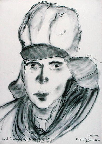 Jawid Amammudin, 14th February 2002 (charcoal on paper)  from Jacob  Sutton